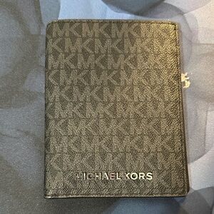 Michael Kors Gray Monogram Passport Cover